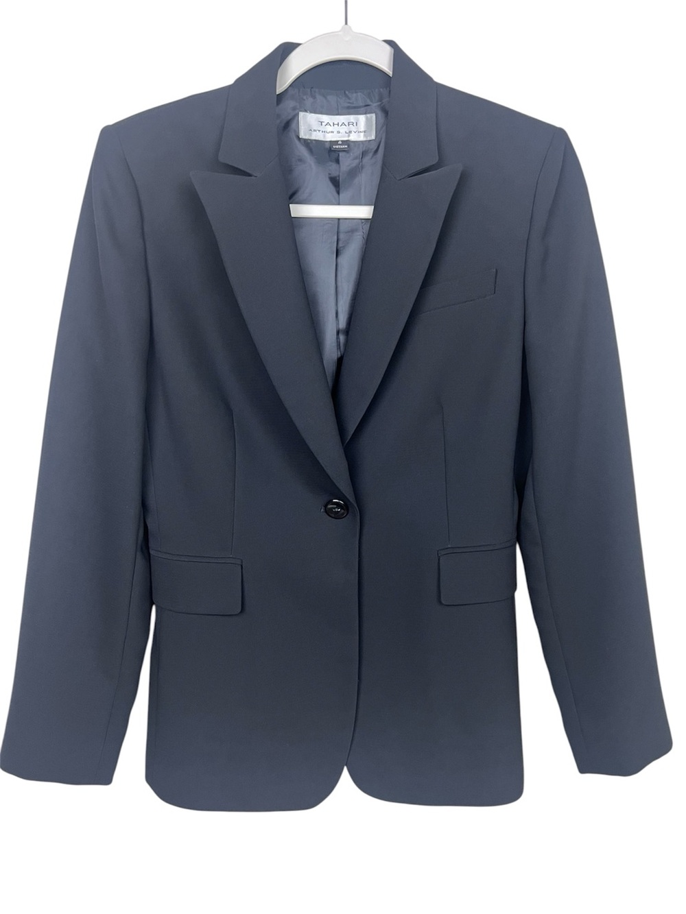 Tahari by Arthur S. Levine Black Single-Button Blazer Jacket - Women's Size 4